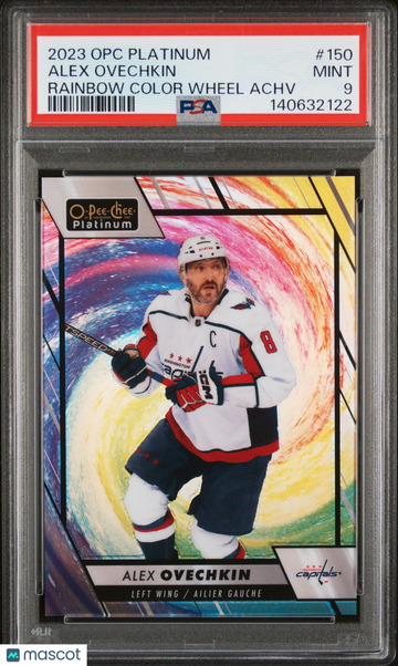 2023-24 O-Pee-Chee Platinum Alex Ovechkin #150 Rainbow Color Wheel Achv PSA 9