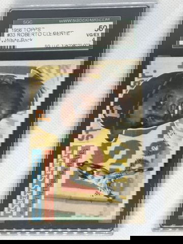 1956 Topps Roberto Clemente White Back #33 SGC 4 Pirates VG-EX HOF