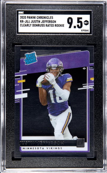 2020 Panini Chronicles #RR-JUJ Justin Jefferson Clearly Donruss Rated Rookie SGC 9.5