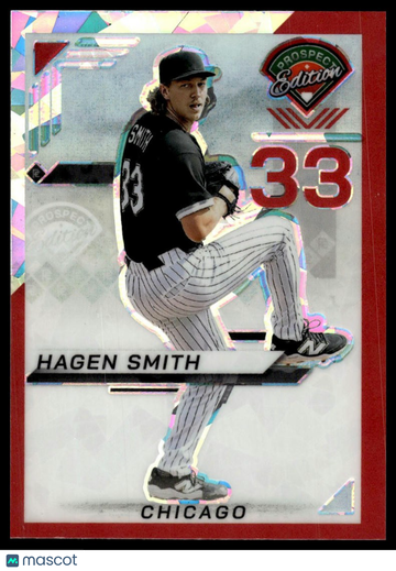 2025 Panini Prospect Edition Hagen Smith #46 Holo Prospect Ticket - Red Ice