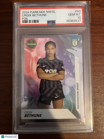 2024 Parkside Nwsl Collection Croix Bethune #60 Foil PSA 10