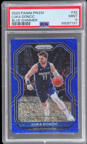 2020 Panini Prizm Luka Doncic Blue Shimmer Prizm PSA 9