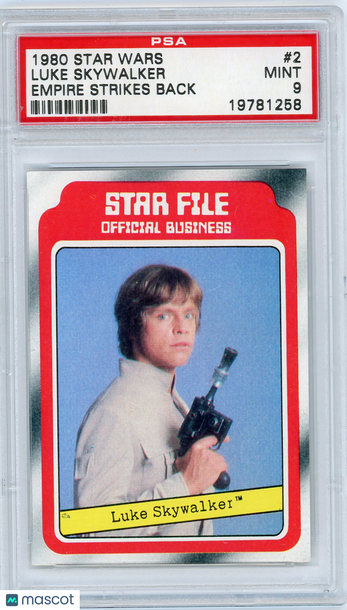 1980 Star Wars Empire Strikes Back Luke Skywalker #2 PSA 9
