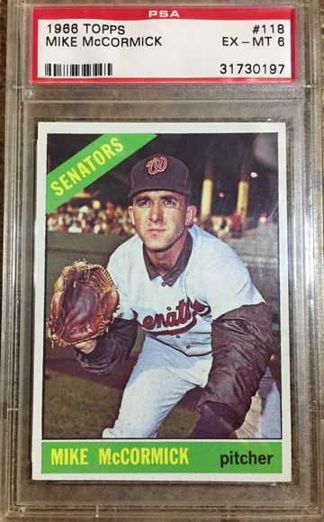 1966 Topps Mike McCormick PSA 6 #118 Senators 