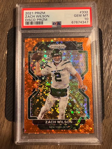 2021 Prizm Zach Wilson Orange Disco #332 PSA 10 GEM Mint