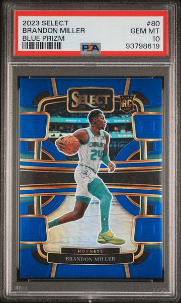 2023 PANINI SELECT BRANDON MILLER BLUE PRIZM #80 RC ROOKIE PSA 10