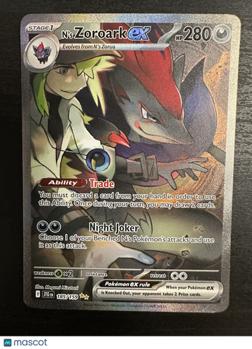 2025 Journey Together N'S Zoroark EX Holo Secret Rare #185/159
