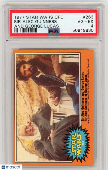 1977 O-Pee-Chee Star Wars OPC Sir Alec Guinness And George Lucas #263 PSA 4