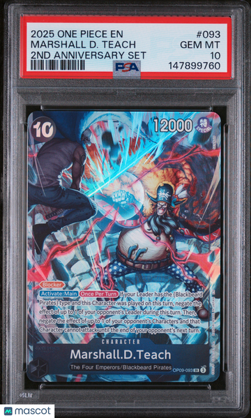 2025 One Piece English Version 2ND Anniversary Set Marshall D. Teach PSA 10 #093