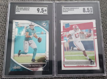 Tua Tagovailoa RC LOT 2020 Absolute SGC 9.5 & Chronicles DP Donruss SGC 8.5