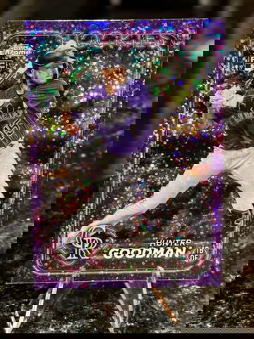 2024 Topps Chrome HUNTER GOODMAN RC Purple Speckle #/299 Color Match Rockies