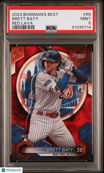2023 Bowman's Best Brett Baty #68 Red Lava PSA 9