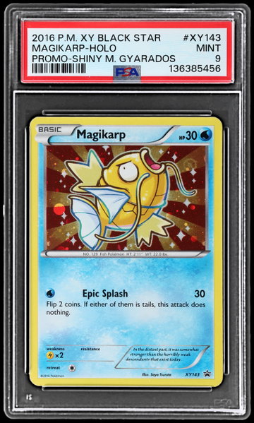 2016 Pokemon XY Black Star Promo Shiny Mega Gyarados Magikarp Holo PSA 9