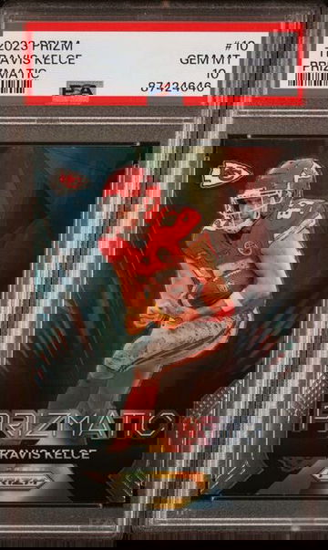 2023 Panini Prizm Travis Kelce Prizmatic #10 Chiefs PSA 10 GEM MT