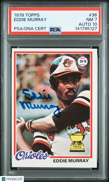 1978 Topps Eddie Murray #36 PSA 7 Auto 10