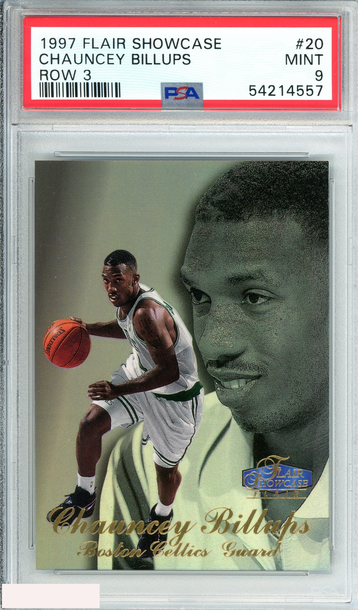 1997 FLAIR SHOWCASE CHAUNCEY BILLUPS #20 ROW 3 CELTICS ROOKIE RC PSA 9 MINT