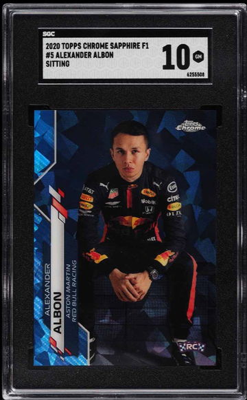 2020 Topps Chrome Sapphire Formula 1 F1 Alex Albon SP Image Variation Sitting #5 SGC 10