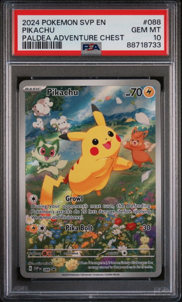 2024 Pokemon Scarlet and Violet Black Star Promo Paldea Adventure Chest Pikachu #88 PSA 10