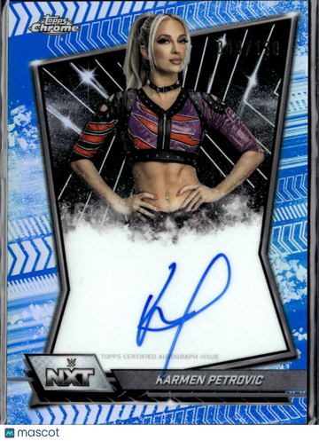 2026 Topps Chrome WWE NXT Karmen Petrovic #NXT-KAR Blue RayWave