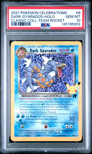 2021 Pokemon Celebrations Classic Collection Team Rocket Holo Dark Gyarados #8 PSA 10