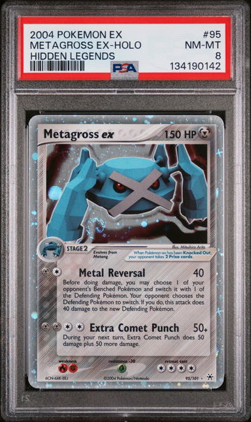 2004 Pokemon Ex Hidden Legends Holo Metagross Ex #95 PSA 8