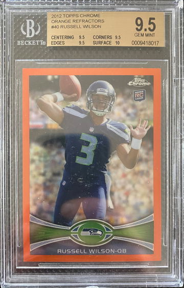 2012 Topps Chrome Russell Wilson Orange Refractor Rookie RC BGS 9.5 True Gem+