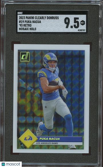 2023 Panini Clearly Donruss Puka Nacua #19 '93 Retro Mosaic Holo Rookie SGC 9.5