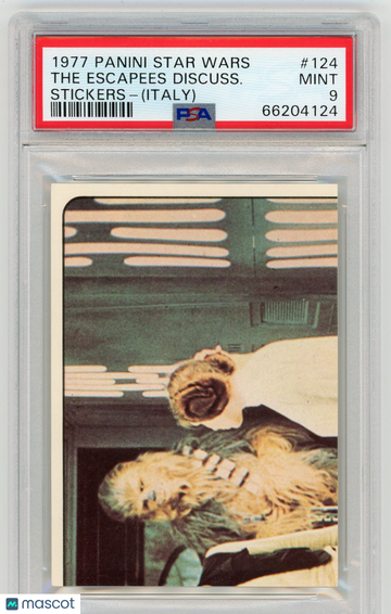 1977 Panini Stickers Star Wars (Italy) The Escapees Discuss.. . #124 PSA 9
