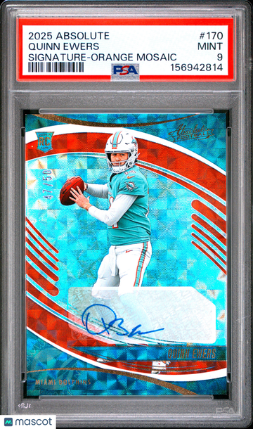 2025 Panini Absolute Quinn Ewers #170 Signature Orange Mosaic /50 PSA 9