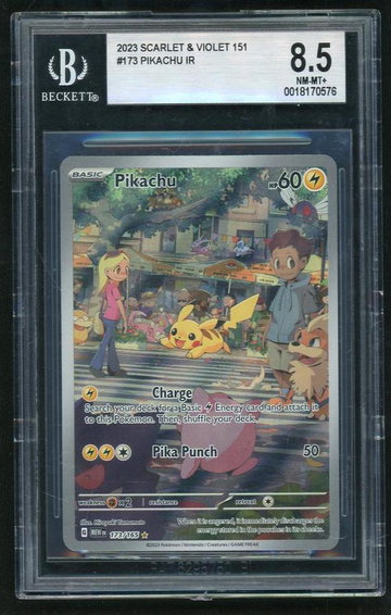 2023 Nintendo Scarlet & Violet #173 Pikachu IR Beckett 8.5 NM-MT