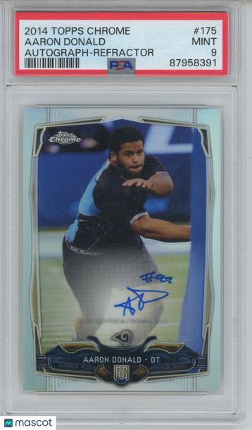 2014 Topps Chrome Aaron Donald #175 Autograph Refractor Rookie PSA 9