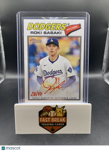 2026 Topps Heritage Roki Sasaki #ROA-RS Red Ink /77