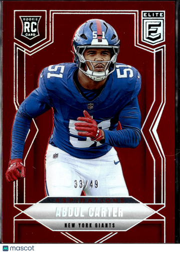 Abdul Carter 2025 Panini Donruss Elite Aspirations RC /49 New York Giants