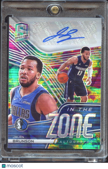 Jalen Brunson 2021 Panini Spectra In The Zone Prizm Auto /75 Dallas Mavericks