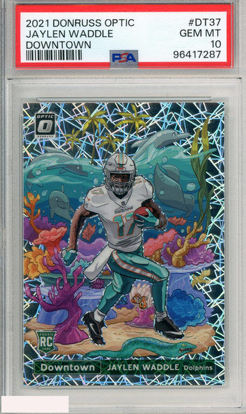 2021 PANINI DONRUSS OPTIC DOWNTOWN JAYLEN WADDLE #DT37 PSA 10 GEM MT RC