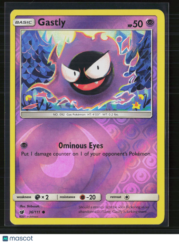 2017 Sun & Moon Gastly #36/111