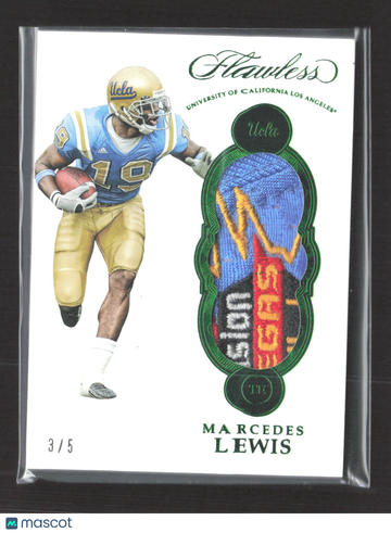 2017 Panini Flawless Collegiate Marcedes Lewis #P-ML 3 / 5 Game-Worn Material Patch