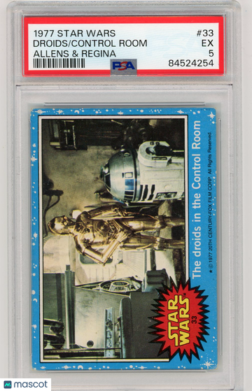 1977 Star Wars Allens & Regina The Droids in the Control Room! #33 PSA 5