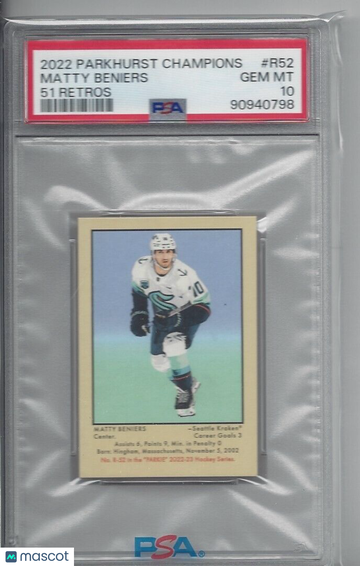 2022 1951-52 Parkhurst MATTY BENIERS #63 PSA 10