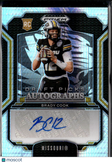 Brady Cook 2025 Panini Prizm Draft Picks RC Auto Missouri Tigers
