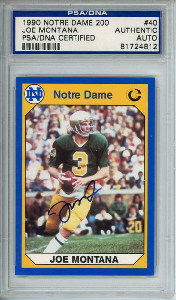 JOE MONTANA 1990 Notre Dame Collegiate Collection PSA DNA Auto Autograph 49ers