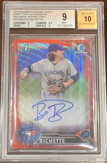 2016 Bowman Chrome Bo Bichette Red Wave #/5 BGS 9
