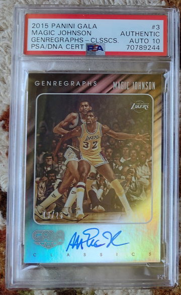 2015 Panini Gala Genregraphs #3 Classics /25 Magic Johnson Auto PSA Authentic Auto 10 