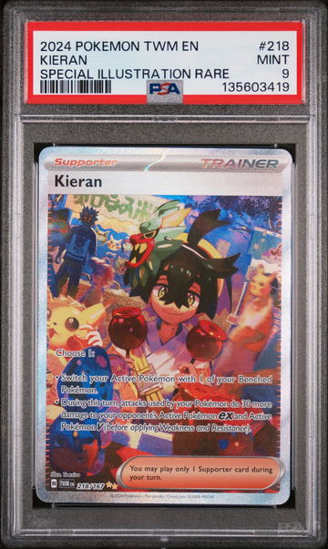 2024 Pokemon Scarlet and Violet Twilight Masquerade Kieran #218 PSA 9