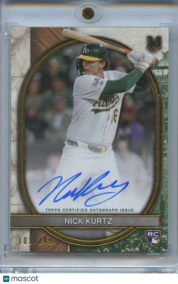 Nick Kurtz 2025 Museum Collection On Card Auto Autograph RC Athletics 102/149