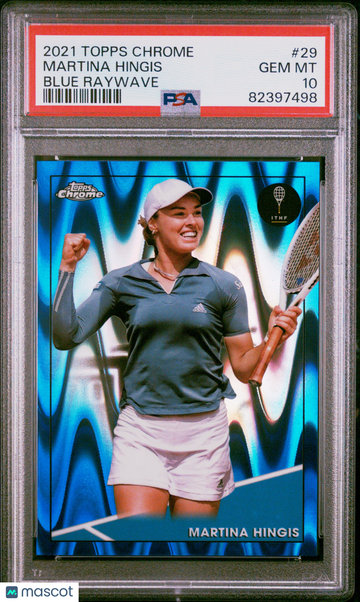 2021 Topps Chrome Tennis Martina Hingis #29 Blue Raywave PSA 10