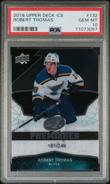 Robert Thomas - 2018-19 Upper Deck Ice Premiers Rookie - 181/249 - PSA 10