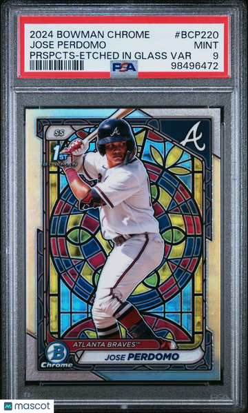 2024 Bowman Chrome Prospects Jose Perdomo Prspcts Etched In Glass Var PSA 9