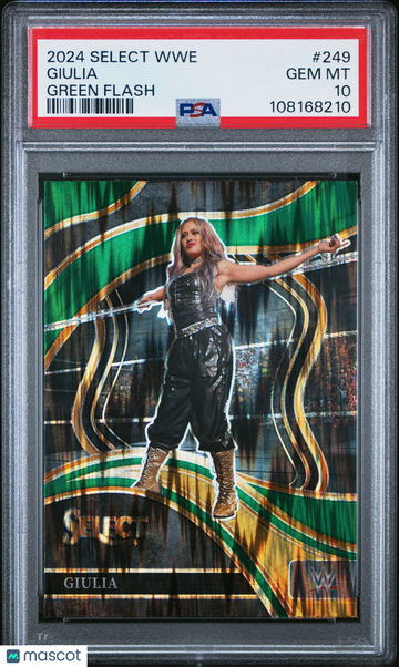 2024 Panini Select WWE Giulia #249 Green Flash Rookie PSA 10