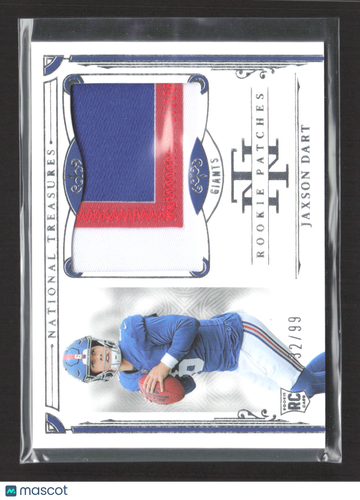2026 Panini National Treasures Jaxson Dart #207 /99 RC Memorabilia Rookie Patches